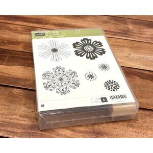 STAMPIN' UP! 128442 MIXED BUNCH WOOD MOUNTED RUBBER STAMP SET OF 6 FLOWER SPRING